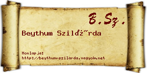 Beythum Szilárda névjegykártya